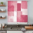 thumbnail image 5 of Pink Geometric Sheer Curtains 54 Inches Long, Watercolor Ombre Modern Abstract Art Light Filering Curtains, Breathable Simi Curtain Privacy Drapes for Kitchen Bathroom Nursery Small Window Treatment, 5 of 9
