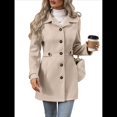 thumbnail image 2 of Abrigo Clásico de Invierno para Mujer con Bolsillos y Botonadura Sencilla. Albaricoque L, 2 of 9