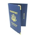 thumbnail image 2 of 4 Genuine Leather US Passport Cover Holder Wallet ID Case Travel Organizer Blue, 2 of 3