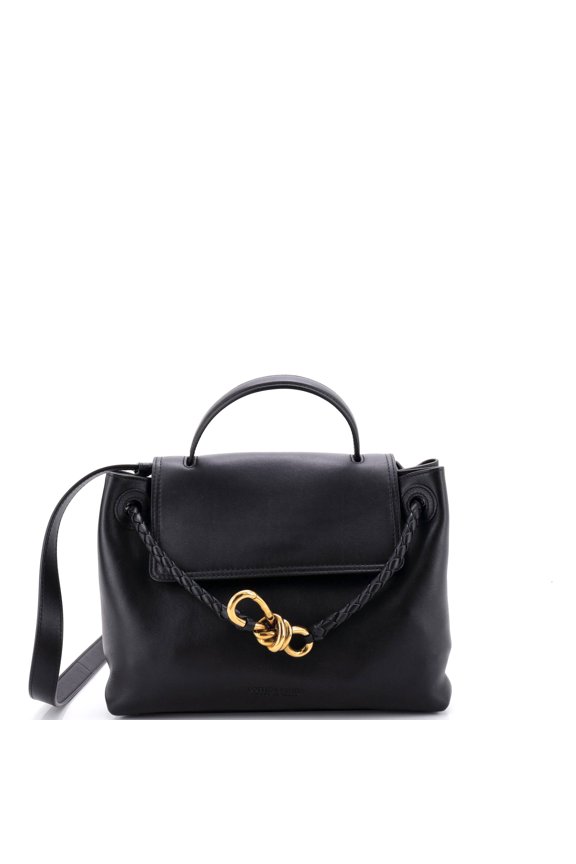 Pre-Owned Ciao Ciao Top Handle Bag Leather with Intrecciato Detail Small By Rebag