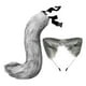 thumbnail image 4 of Conjunto de orejas y cola de gato y zorro, diadema para carnaval, mascarada, disfraz y cumpleaños. Gris, 4 of 9