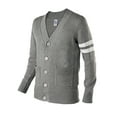 thumbnail image 3 of Hip Hop 50's Shop - Mens 1950s Letterman Cardigan Sweater (XLarge Gray), 3 of 10