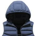 thumbnail image 6 of Afuyipoi Mens Puffer Vest with Detachable Hood, Zip Up Quilted Jacket with Zipper Pocket Fall Winter Outerwear Blue XL, 6 of 9