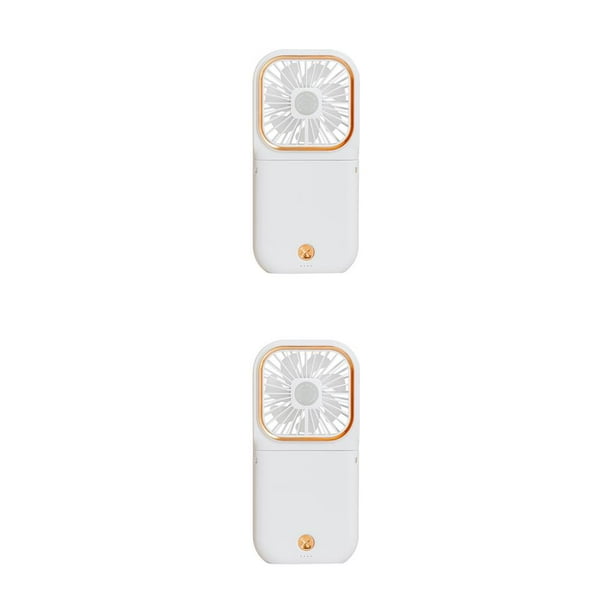 Moyic Ventilador de refrigeración plegable ligero, 3 velocidades de viento, ventiladores colgantes para el cuello con correa, ventilador de aire Blanco 2piezas Moyic CBP065433