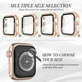 thumbnail image 6 of Recoppa Bling Rhinestone Case Protector w/ Tempered Glass Compatible with Apple Watch Case Protector 38m 40mm 41mm 42mm 44mm Series 6 7 8 9 3 4 5 SE 1 2 Full Cover Bumper for iWatch Women Girls, 6 of 9