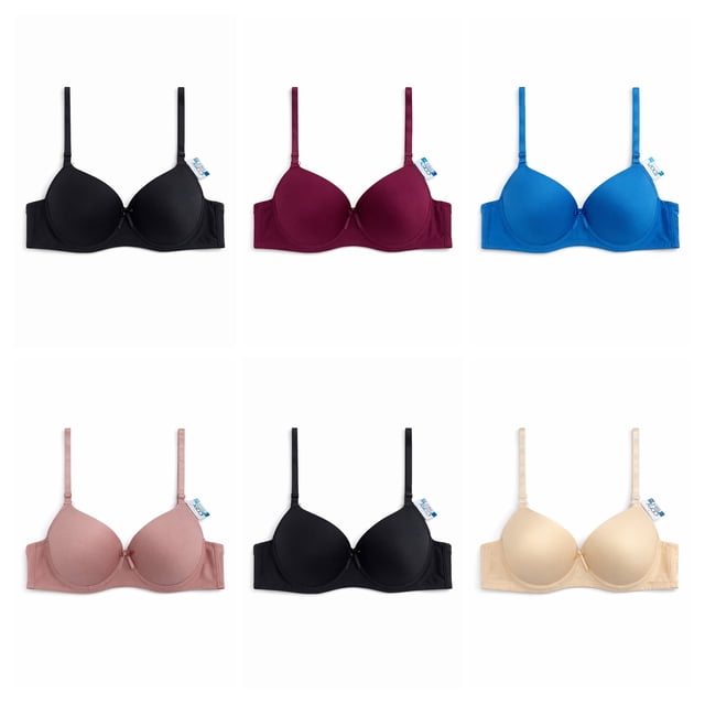 Paquete 6 Brasier Cosy Underwear Para Dama, Liso Básico