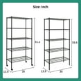 thumbnail image 7 of YRLLENSDAN Shelves Shelf Wire Shelving Heavy Duty Storage 5 Tier Shelves with Adjustable Height Sturdy Steel Construction Certified By NSF Maximum 1250lbs Capacity Easy Assembly 30"Lx14"Wx61"H,Black, 7 of 7