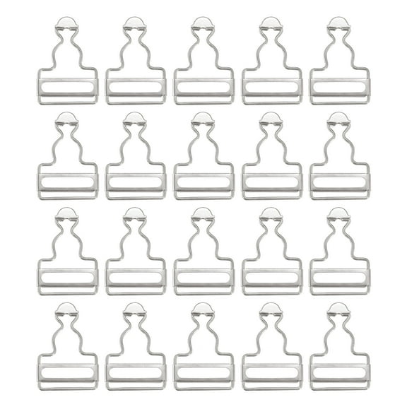 Overall Buckles, 20 Pack Retro Metal Suspender Replacement Buckles 32mm