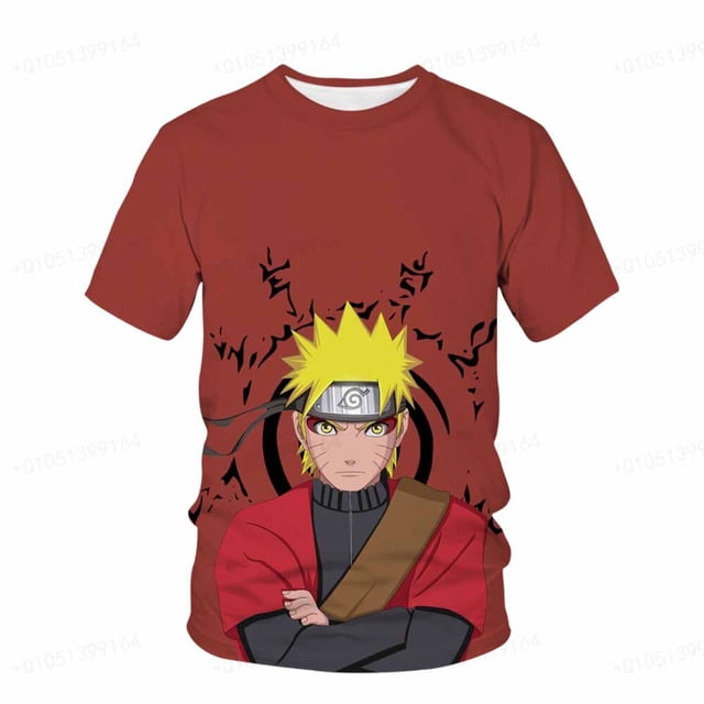 Naruto Anime camiseta de manga corta para hombres en verano nueva camiseta juvenil para niños de escuela primaria y secundaria en verano 20232XS Gao Jinjia LED