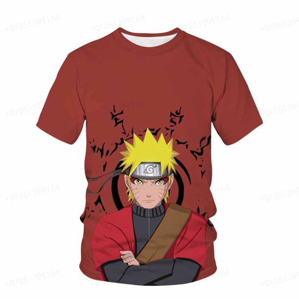 Naruto Anime Camiseta de manga corta para hombres en verano Nueva camiseta juvenil para niños de escuela primaria y secundaria en verano 20236XL Gao Jinjia LED