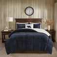 thumbnail image 2 of Alton Ultra Soft Warm Comforter Set Bedding, King, Navy/Ivory, 2 of 5
