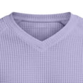 thumbnail image 6 of ZunFeo Mens V-Neck Waffle Knit T-Shirt Short Sleeve Soft Rayon Blend Relaxed Fit Casual Tee Breathable Stretchy Fabric Raglan Sleeve Curved Hem Purple S-4XL,Size XL, 6 of 6