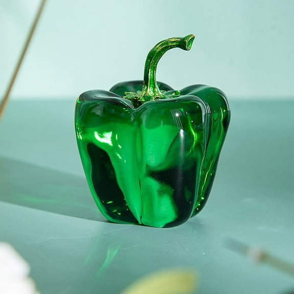 Girlsshop Simulated Green Pepper Crystal Decorative Home Ornaments Crystal Ornaments,Green