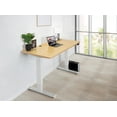 thumbnail image 1 of EFFYDESK Home Electric Height Adjustable Home Office Computer Standing Desk - (47"×29") Oak Wood on White Frame, 1 of 1