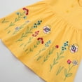 thumbnail image 5 of ENFLASH Girls Summer Dress Short Sleeve Button Down Embroidery A Line Kids Casual Dresses for 2-7 Year, 5 of 8