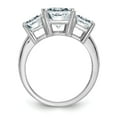 thumbnail image 2 of 14K White Gold Ring Band Moissanite Octagon Emerald, Size 5, 2 of 6