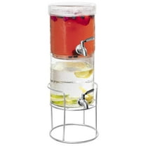 Stacking Beverages Dispenser with Stand & Lid – Stainless Steel Spigot – Round Jug Glass Drink - Iced Tea Juice Water Lemonade Sangria Cocktail - Dispenser for Party & Holiday - 2 Gallon