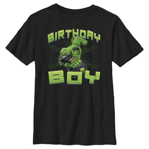 Boy's Marvel Birthday Boy Hulk Mech Suit  Graphic Tee Black X Large