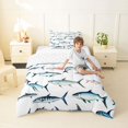 thumbnail image 2 of Feelyou Watercolor Sea Fish Twin Comforter Sets for Kids Boys Girls, Coastal Animal Bedding Set, White Blue, Reversible, 2 Pieces, 2 of 6
