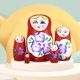 thumbnail image 1 of 5 capas de pintura de color Matryoshka muñeca rusa de madera anidación muñeca artesanal (rojo) Likrtyny juguetes de los niños, 1 of 9