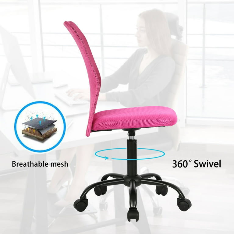 Pink desk chair online no wheels