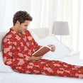 thumbnail image 5 of KLL Rose Flowers Sleepwear Mens Flannel Pajamas,Long Cotton Pj Set, 5 of 7