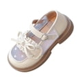 thumbnail image 2 of Ovbmpzd Sandals for Girls Size 11 White Bow Closed Toe Summer Low Heels Sandals Adjustable Straps Wedding Party Princess Dress Shoes for Little Big Kid, 2 of 9