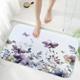 thumbnail image 2 of Purple Floral Bath Mat Rug for Bathroom, Cute Boho Watercolor Flower Wildflower Leaves Butterfly Bathroom Floor Rugs Mats Non Slip Kitchen Indoor Decor Decoration Accessories 17X29 Inches, 2 of 3