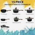thumbnail image 3 of MF Studio 15 Pieces Cookware Set Granite Nonstick Pots and Pans Dishwasher Safe Black, 3 of 6