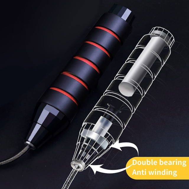 Fitness Skipping Rope, PVC-Coated Steel Wire, 9ft Adjustable, EVA Foam Handles, Ball Bearing, for Weight Loss Cardio