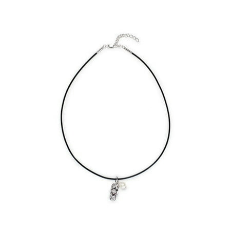 Eco Opulence Sterling Silver Flip Flop Cultured Pearl Necklace