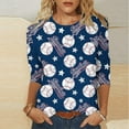 thumbnail image 1 of Pntutb Hauts Décontractés à Manches Longues pour Femmes T-Shirt Imprimé de Mode pour Femmes Blouse à Manches 3/4 Col Rond Hauts Décontractés Rabais, 1 of 3