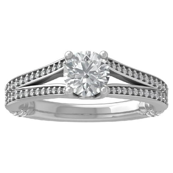 ARAIYA FINE JEWELRY Sterling Silver Lab Grown Diamond Engagement Ring (1/2 cttw, D-F Color, VS Clarity) Size 10