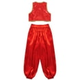 thumbnail image 4 of TiaoBug Kids Boys Arabian Prince Outfits Waistcoat Vest with Bloomers Holiday Belly Dance Pants Set Red-A 16, 4 of 5
