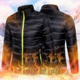 thumbnail image 2 of Men‘s Autumn And Winter Stand Collar Slim Fit Zipper Padded Jacket With Pockets, 2 of 6
