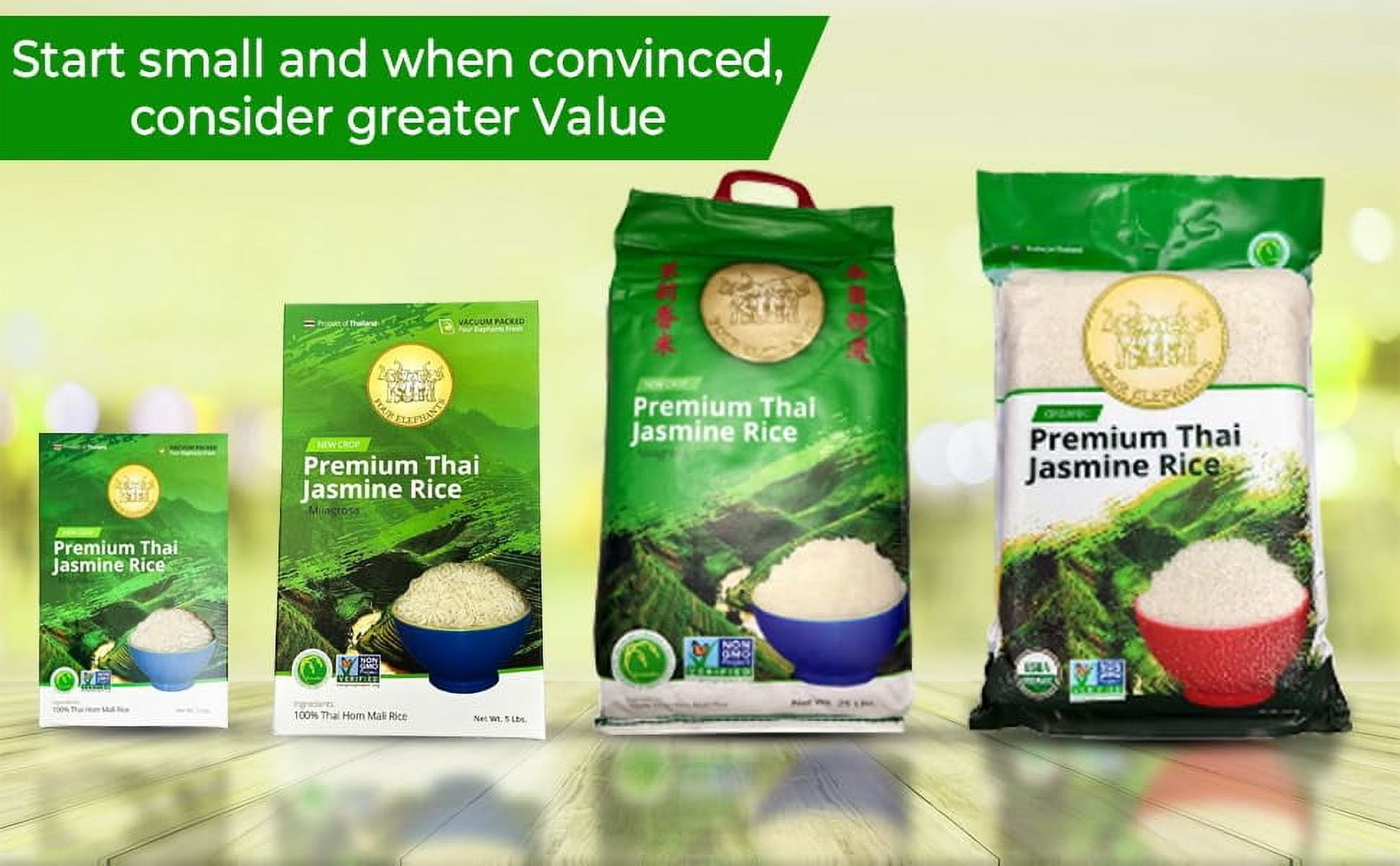 Four Elephants Premium Thai Hom Mali Jasmine Rice, 1 pcs