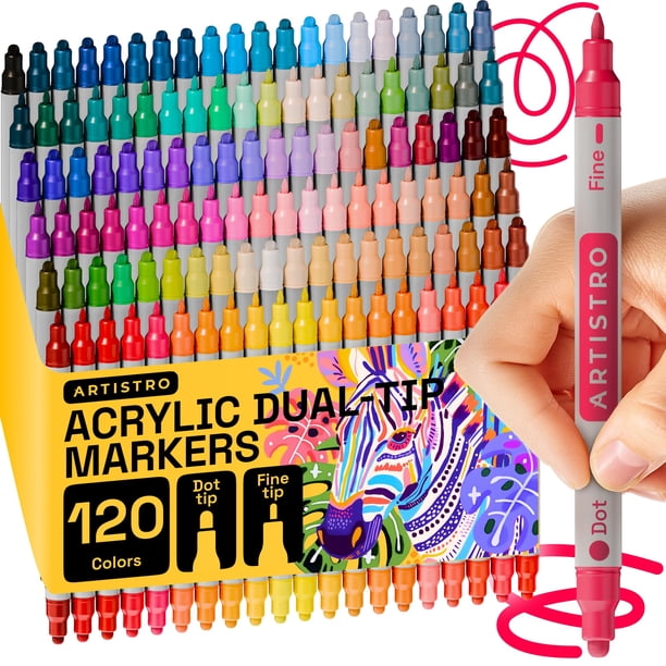Set de 120 marcadores acrílicos de doble punta ARTISTRO