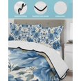 thumbnail image 4 of Blue Flower King Size Down Alternative Comforter, Lightweight Comforter Quilt Bedding Set with Pillow Shams White Floral Watercolor Botanicals Blossom All Seasons Bed Comforter Duvet Insert 96"x106", 4 of 7