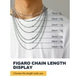 thumbnail image 4 of U7 Figaro Chain Stainless Steel Necklace for Men Women 3MM Silver Tone Chain 18 Inch for Birthday Gift, 4 of 8