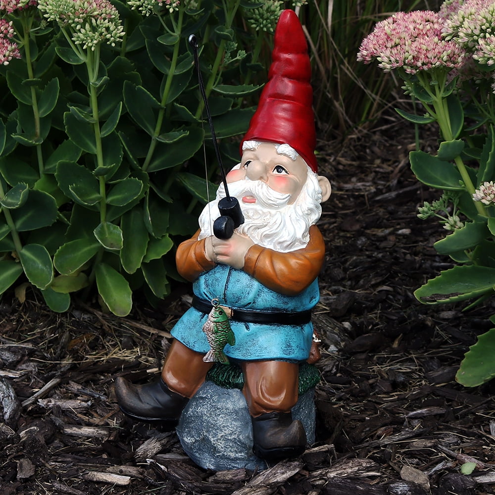 Sunnydaze Cody the Garden Gnome Reading Phone on the Throne, 9.5 Inch Tall by Sunnydaze Decor