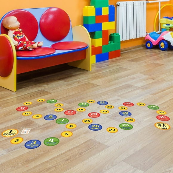 Clearance! Gspmoly Kids DIY Games Hopscotch Stickers Floor Decals Indoor Activity Games Wallpaper Decoration Home Decor