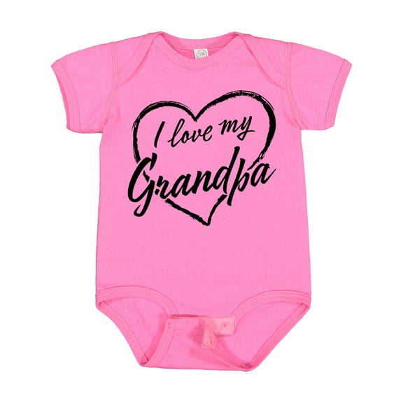 Inktastic I Love My Grandpa in Black Chalk Heart Boys or Girls Baby Bodysuit