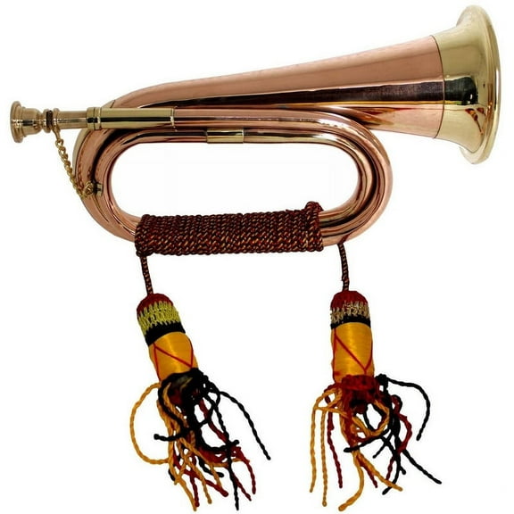 SHREYAS Bugle Copper Brass   Rope Antique Regulationary Best Gift with Mouthpiece