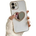 thumbnail image 6 of for iPhone Case,Luxury ElectroPlated Love Heart Mirror Bumper Camera Lens Protection Soft Shockproof Phone Case (Purple,iPhone 12 Pro Max), 6 of 6