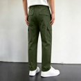thumbnail image 5 of CONZONE Kids Boys Uniform Cargo Pants Wide Leg Baggy Chino Pants for Boys Elastic Waist Back To School Outdoor Joggers with Pockets, 5 of 6