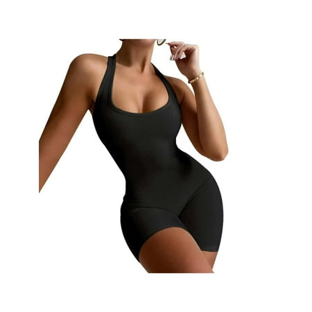 

Women s One Piece Short Catsuit Bodycon Sleeveless Tank Jumpsuit Romper Playsuit