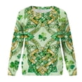 thumbnail image 4 of Nuoqisi Chandail de la Saint-Patrick pour Femmes Trèfle Imprimé Manches Longues, 4 of 7