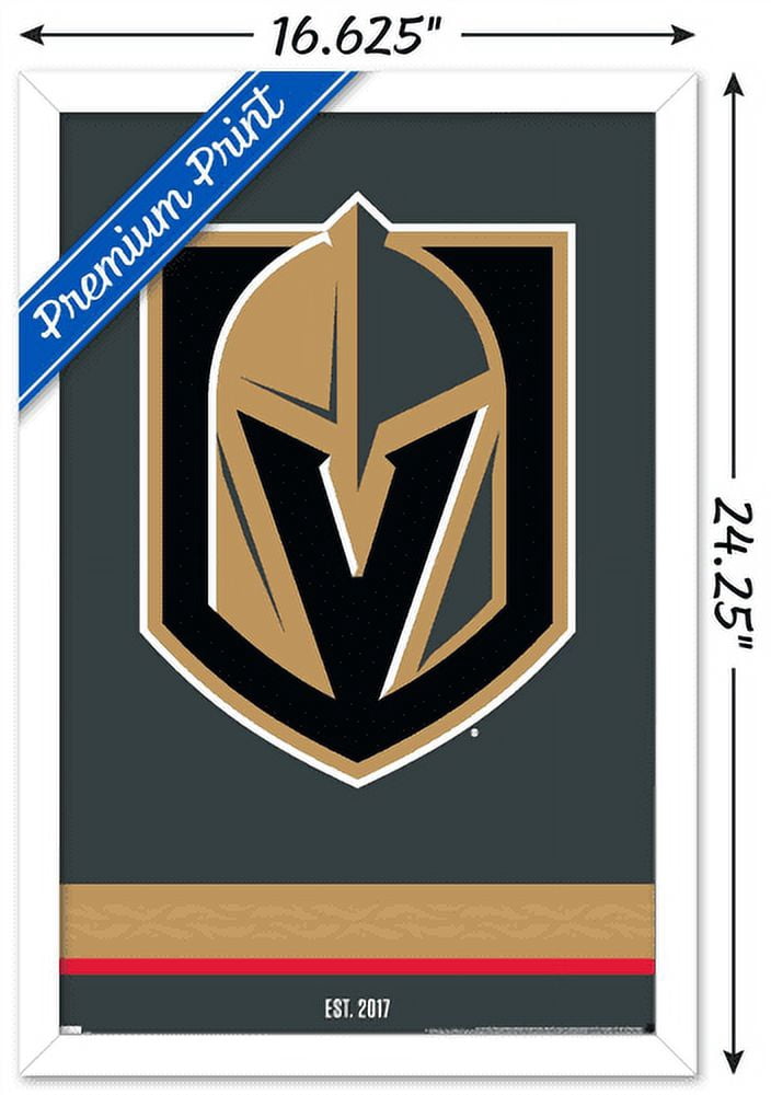 NHL Vegas Golden Knights - Logo 21 Wall Poster, 14.725" x 22.375", Framed