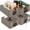 Gray, variant on 13x12x5in 4 Pack Handwoven Water Hyacinth Storage Baskets, Pantry Organizer Bins with Chalkboard Labels & Chalk Marker ﻿
