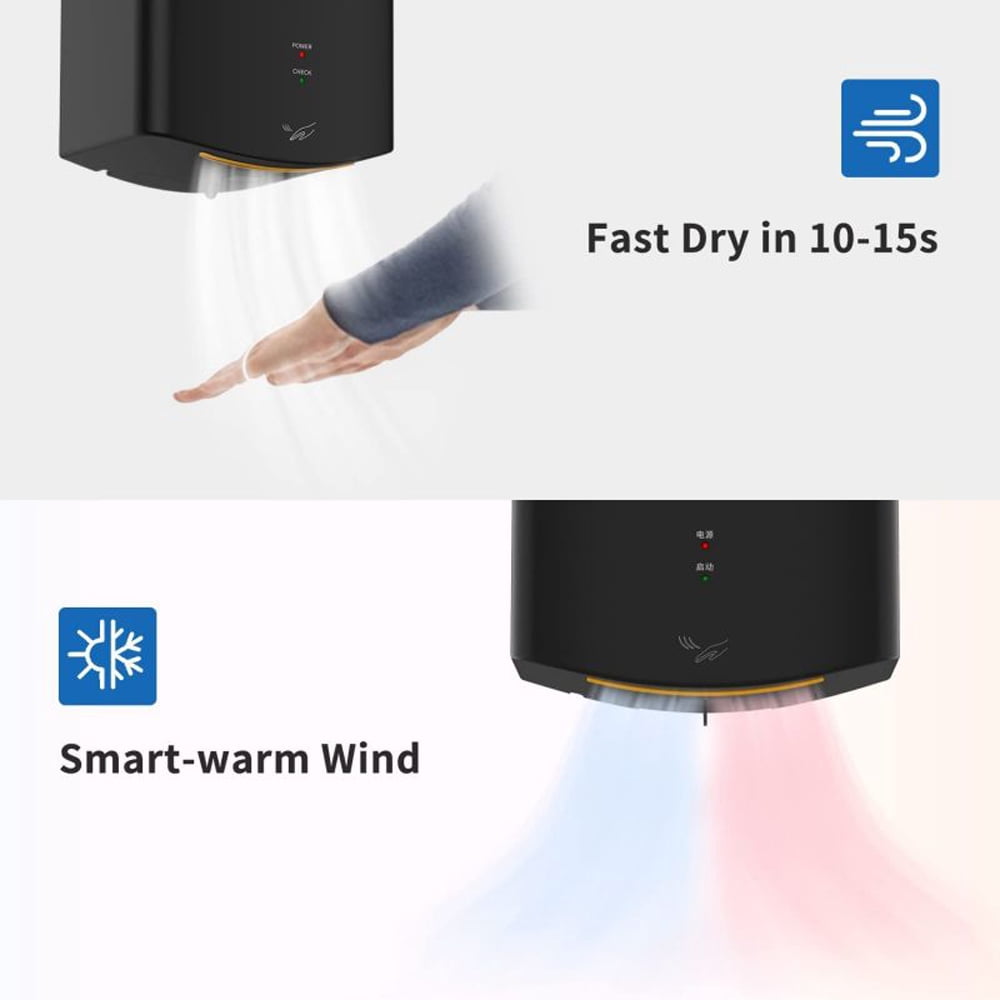 AIKE Compact Automatic Hand Dryer High Speed Air Dry Hands in 10 Seconds,  Model AK2630 1400W Silver - Walmart.com